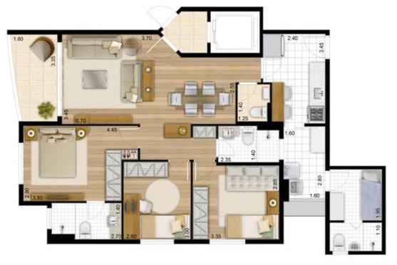 Apartamento à venda com 3 quartos, 100m² - Foto 2