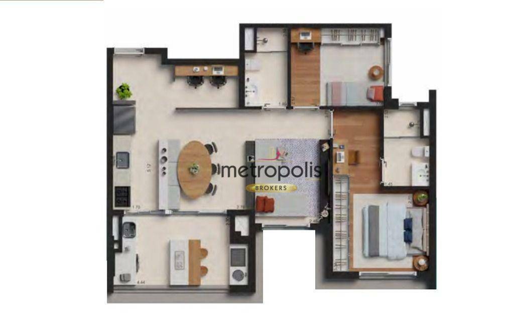 Apartamento à venda com 2 quartos, 83m² - Foto 3