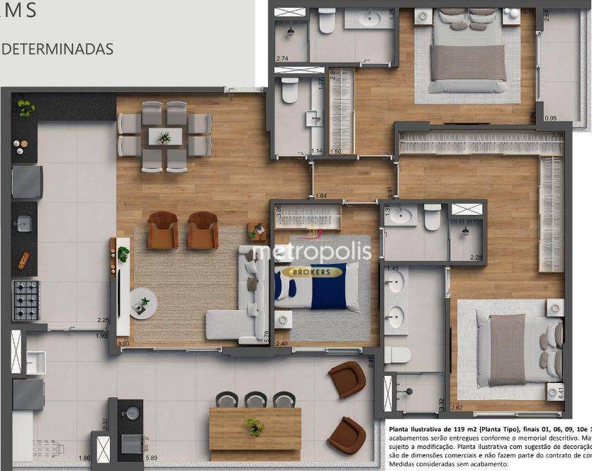 Apartamento à venda com 3 quartos, 119m² - Foto 10