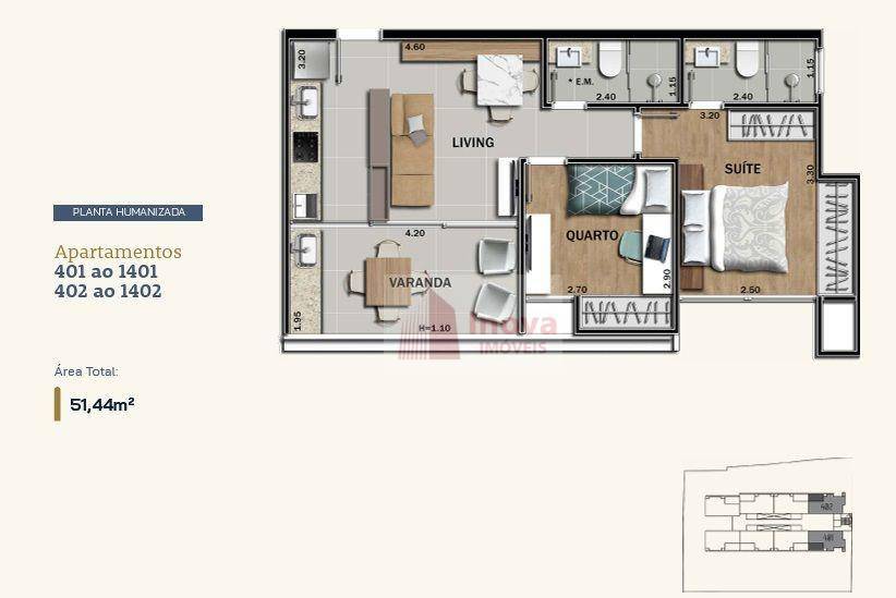 Apartamento, 2 quartos, 51 m² - Foto 14