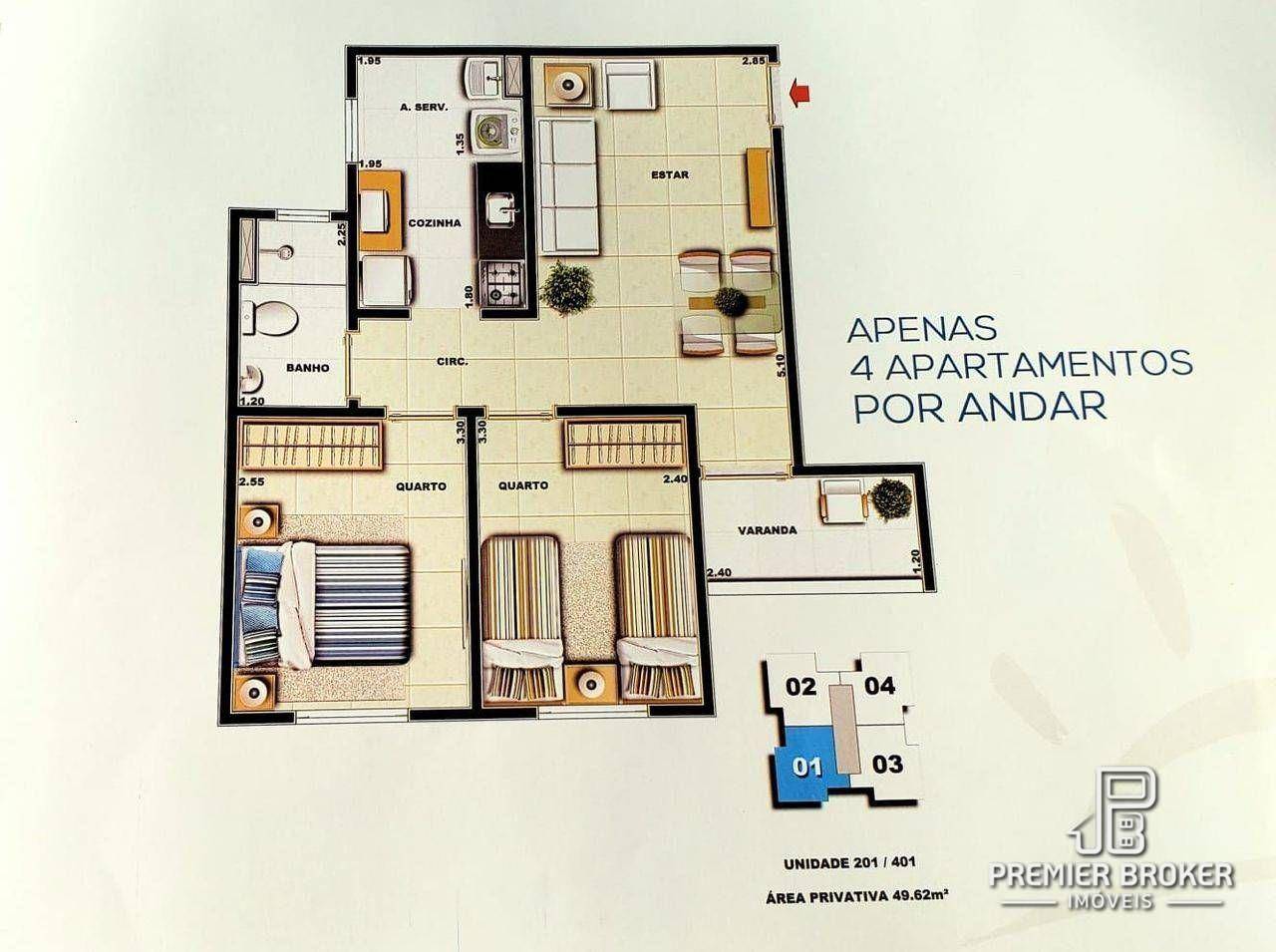 Apartamento à venda com 2 quartos, 50m² - Foto 9