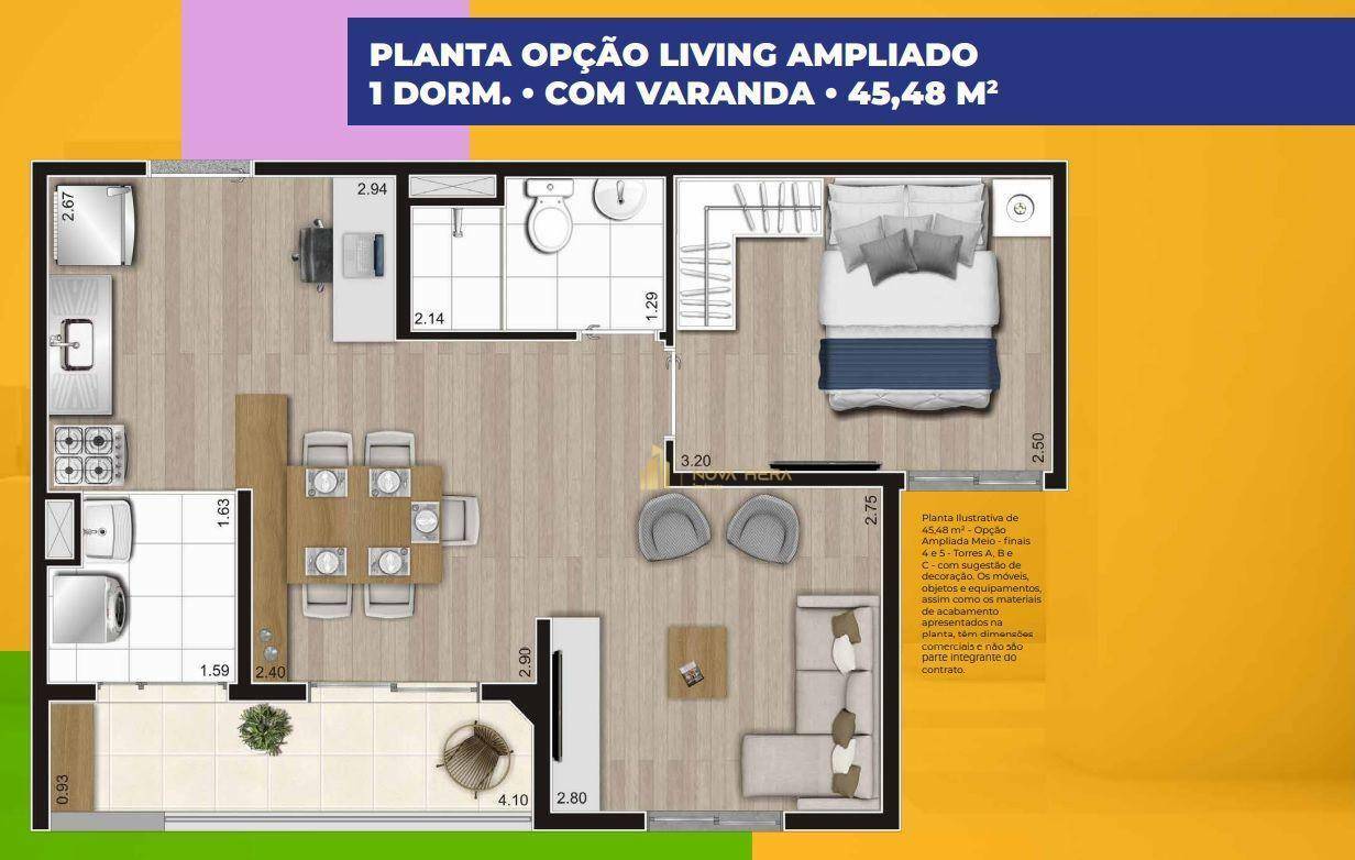 Apartamento à venda com 2 quartos, 45m² - Foto 3