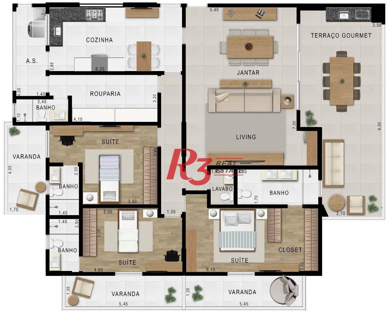 Apartamento à venda com 3 quartos, 210m² - Foto 10