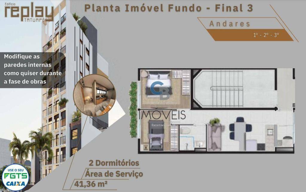 Apartamento à venda com 2 quartos, 41m² - Foto 9