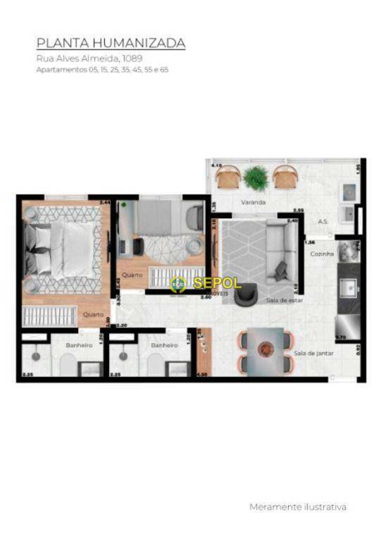 Apartamento à venda com 2 quartos, 50m² - Foto 12