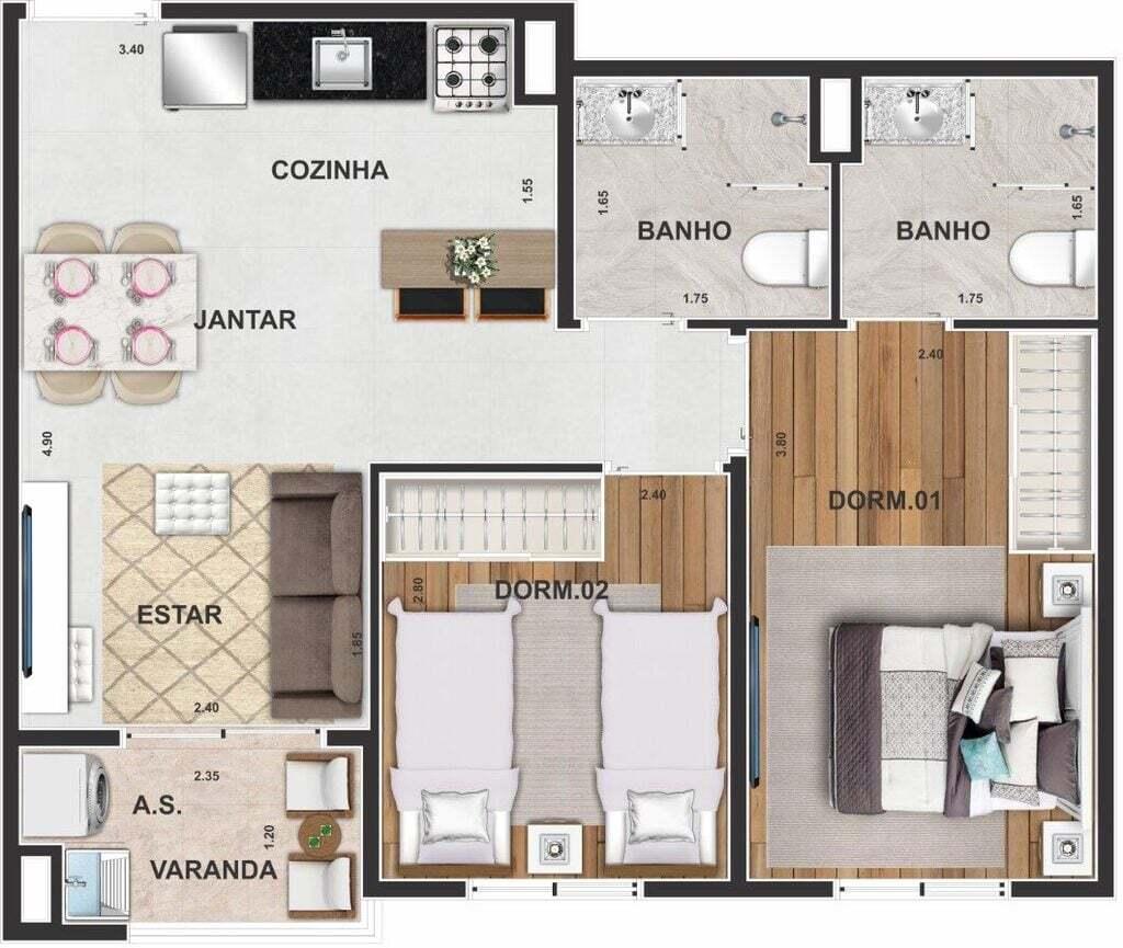 Apartamento à venda com 2 quartos, 46m² - Foto 27