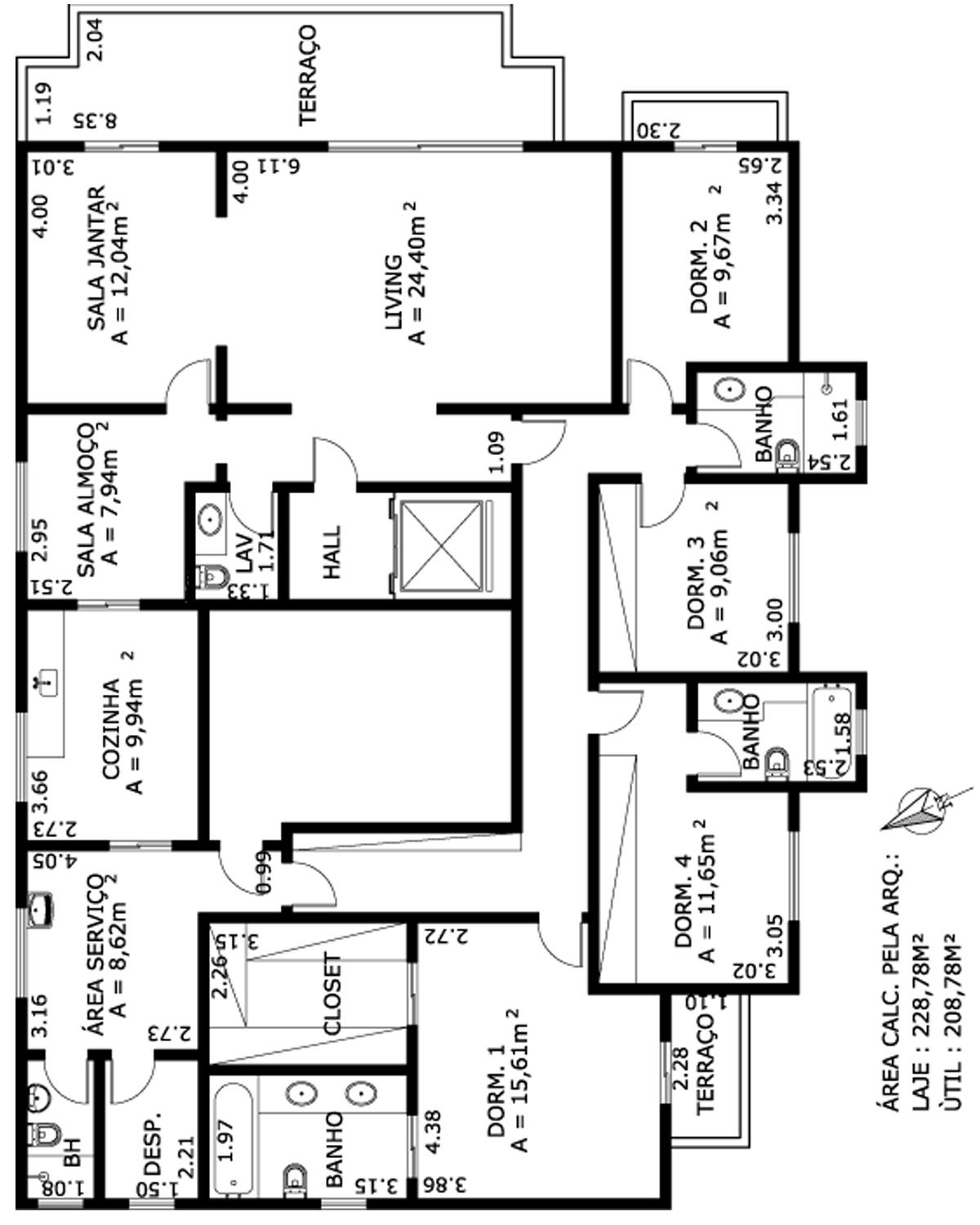 Apartamento à venda com 4 quartos, 214m² - Foto 4