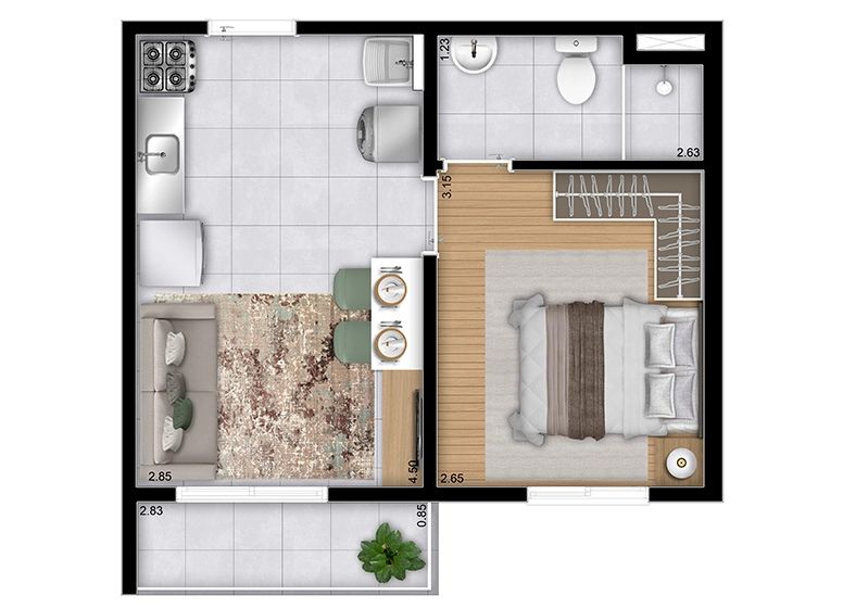 Apartamento à venda com 2 quartos, 30m² - Foto 2