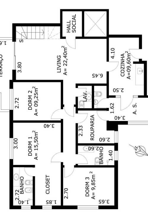 Apartamento à venda com 3 quartos, 110m² - Foto 3