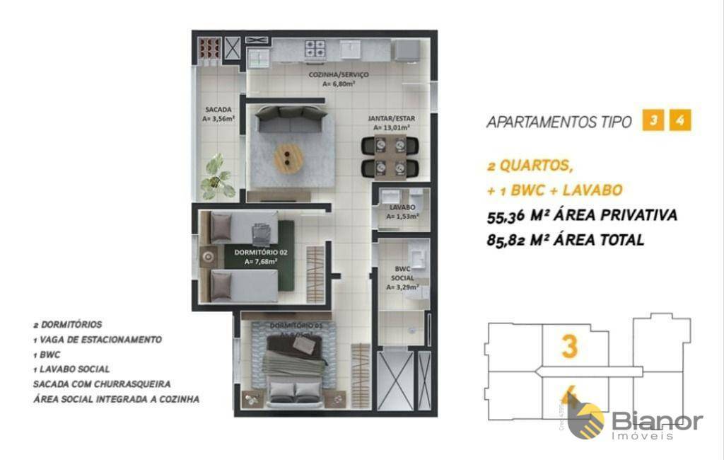 Apartamento à venda com 2 quartos, 55m² - Foto 26