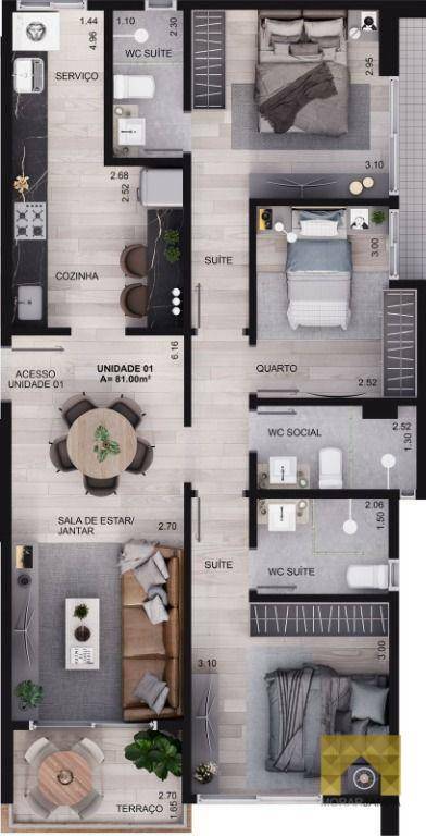 Apartamento à venda com 3 quartos, 81m² - Foto 16