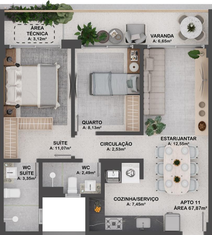 Apartamento à venda com 1 quarto, 55m² - Foto 15