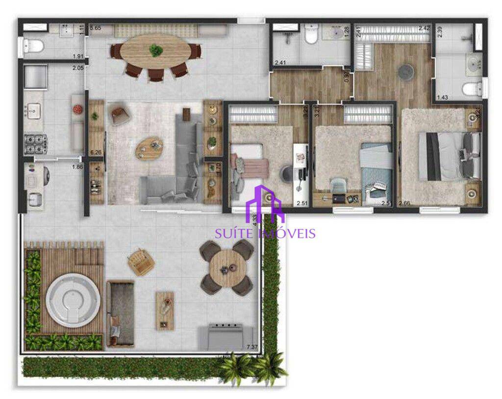 Apartamento à venda com 3 quartos, 177m² - Foto 7