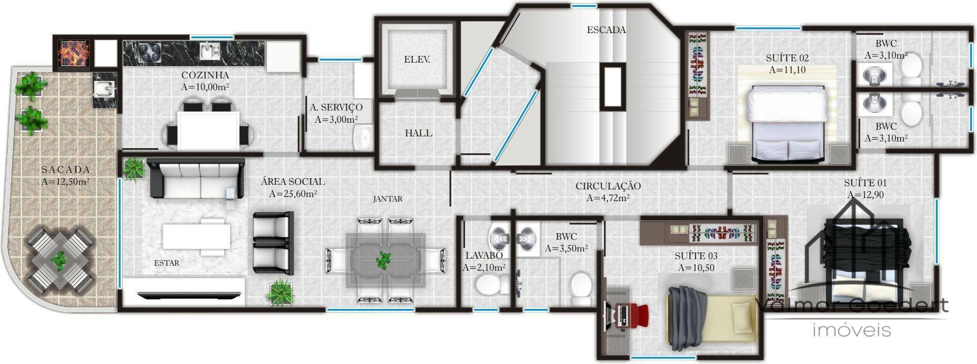 Apartamento à venda com 3 quartos, 115m² - Foto 23