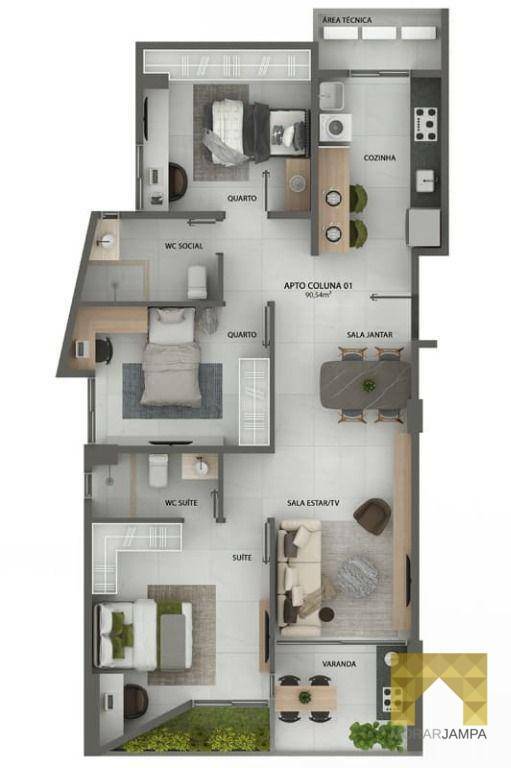 Apartamento à venda com 3 quartos, 85m² - Foto 11