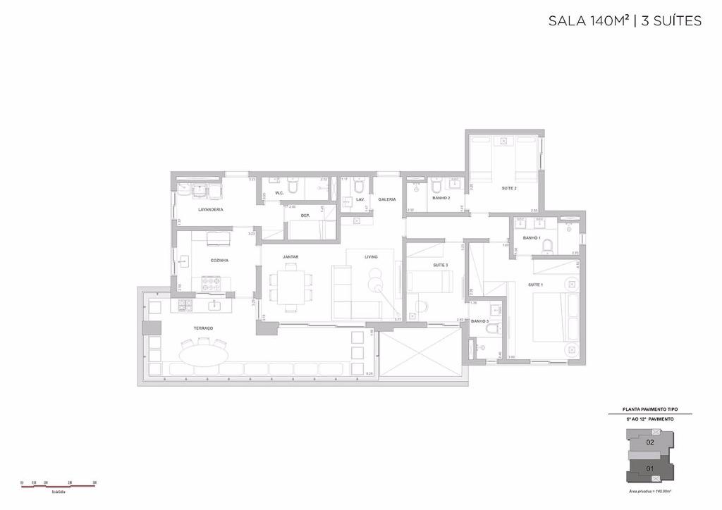 Apartamento à venda com 3 quartos, 122m² - Foto 13