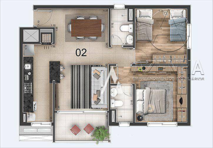 Apartamento à venda com 2 quartos, 77m² - Foto 4