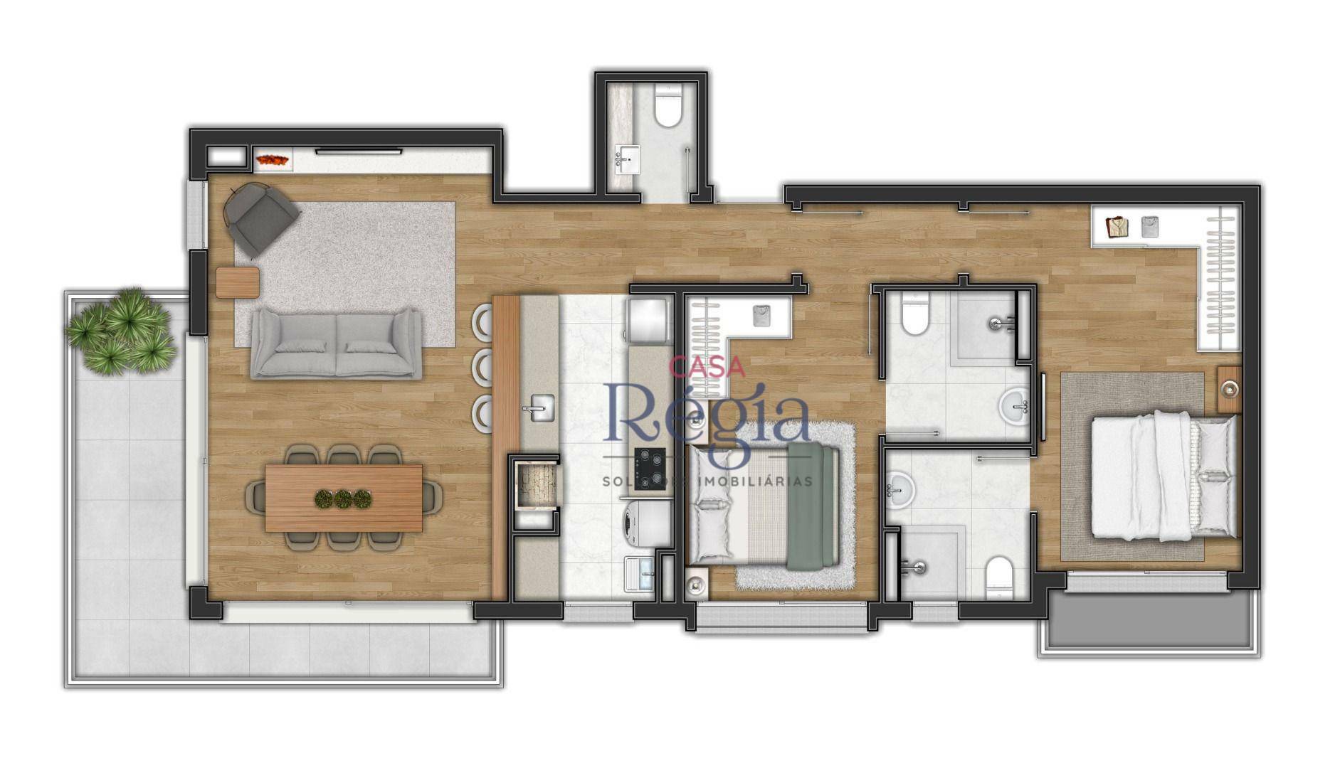 Apartamento à venda com 2 quartos, 112m² - Foto 3