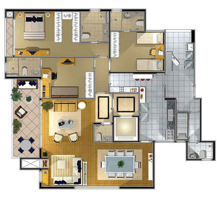 Apartamento à venda com 3 quartos, 137m² - Foto 2