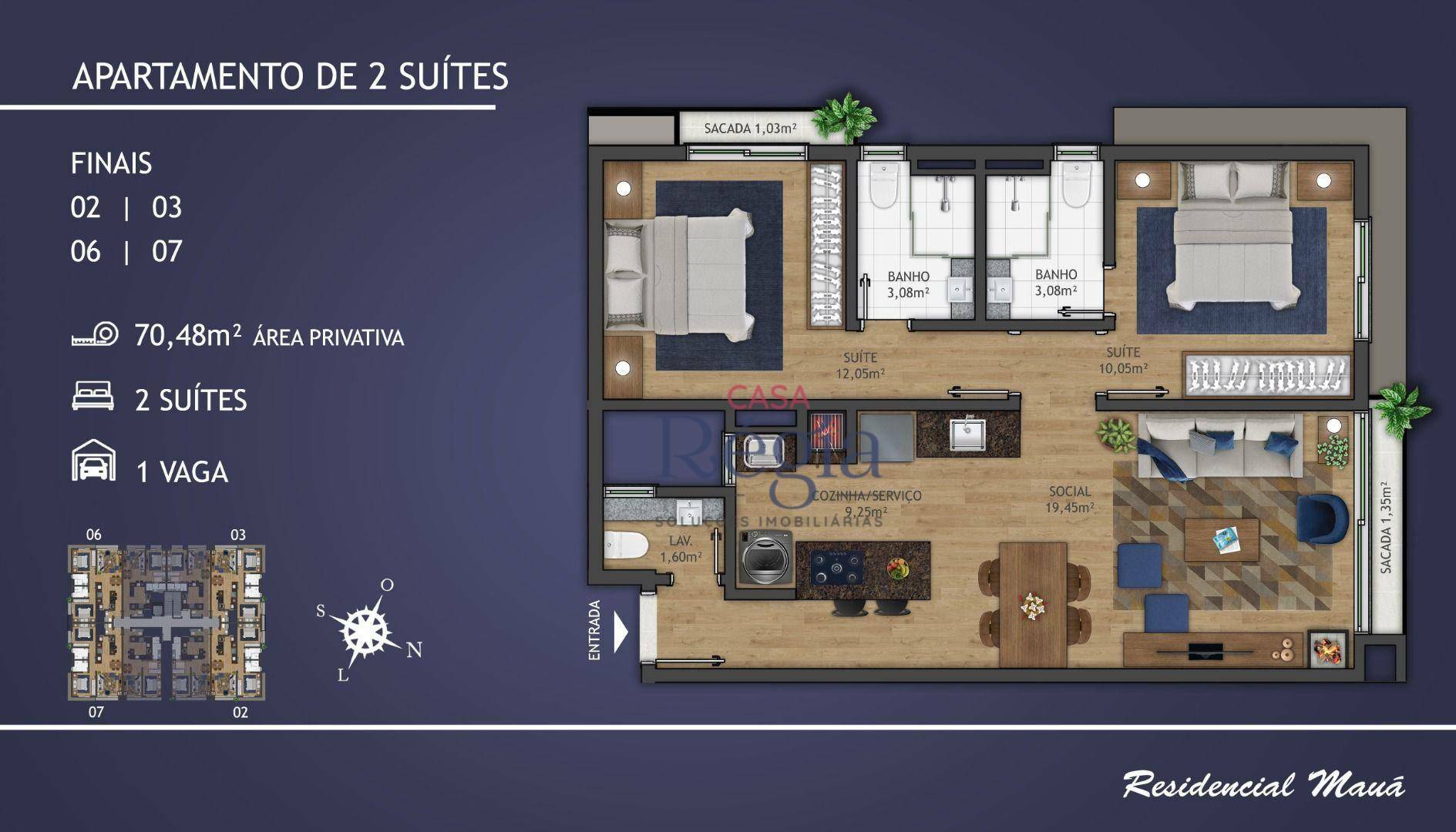 Apartamento à venda com 2 quartos, 70m² - Foto 2