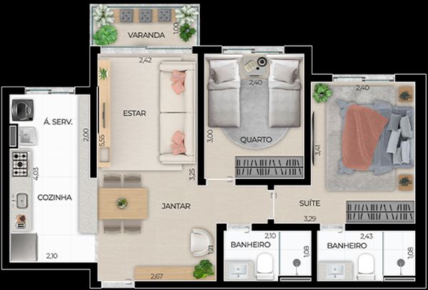 Apartamento à venda com 2 quartos, 54m² - Foto 4