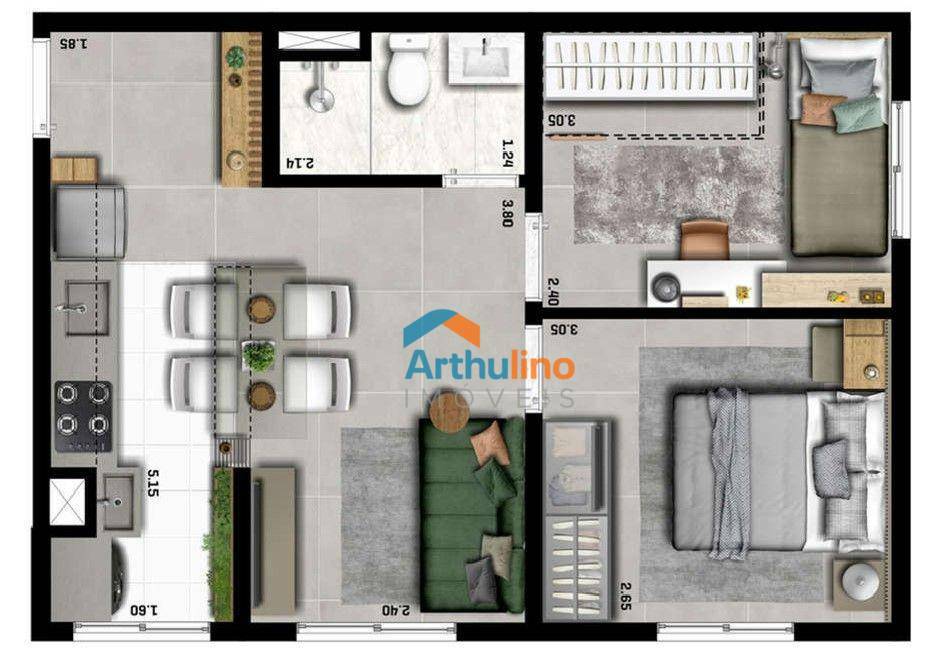 Apartamento à venda com 2 quartos, 40m² - Foto 20