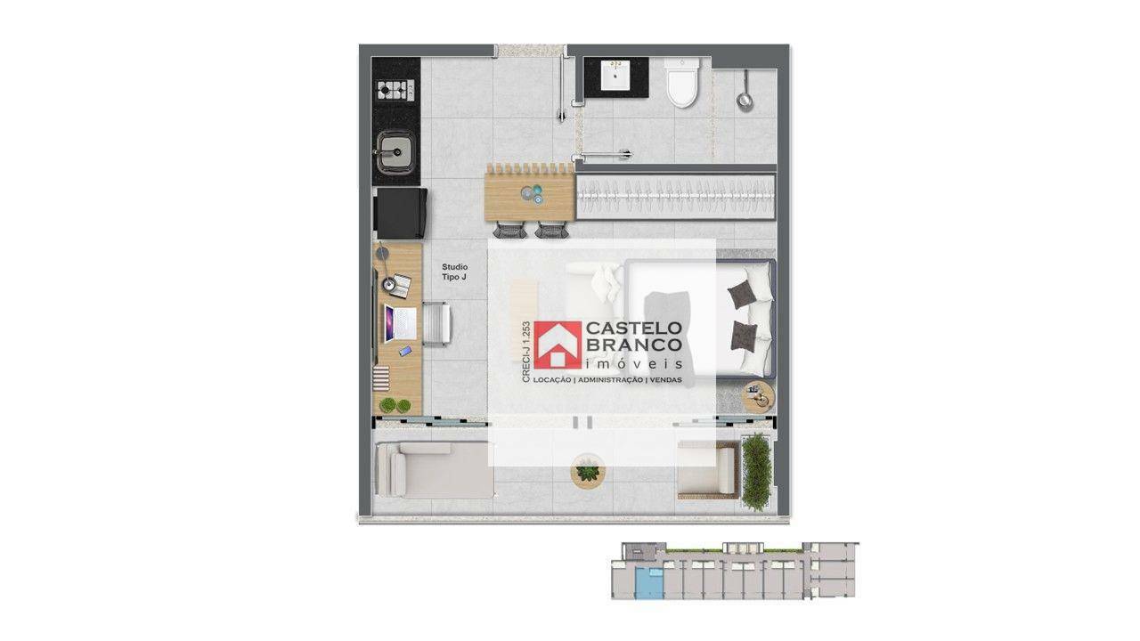 Apartamento à venda com 1 quarto, 26m² - Foto 6