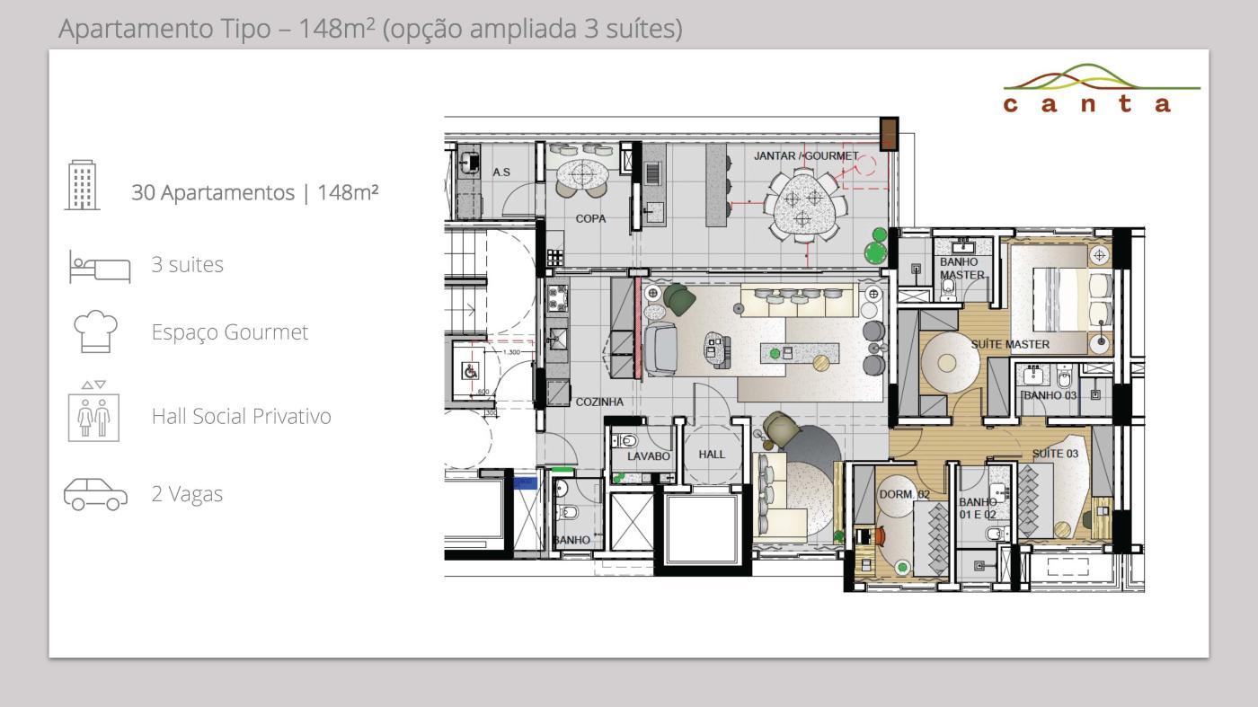 Apartamento à venda com 3 quartos, 148m² - Foto 8