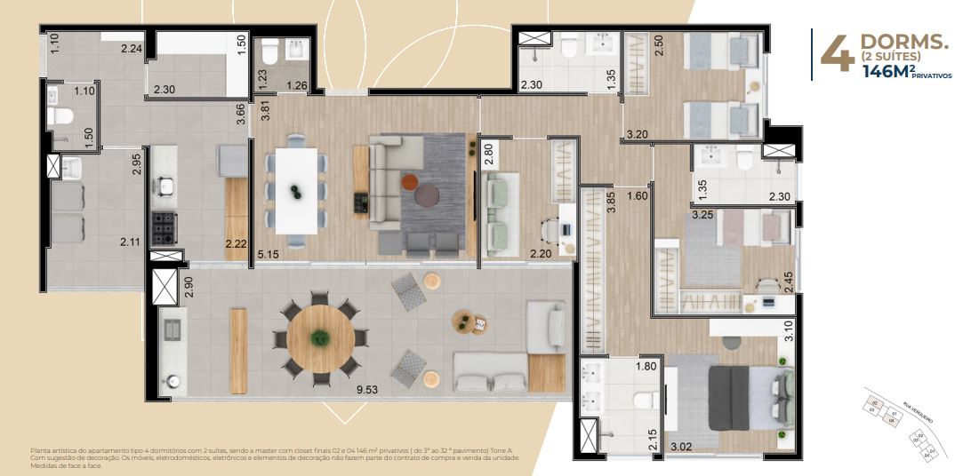 Apartamento à venda com 4 quartos, 146m² - Foto 12