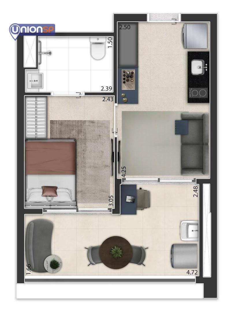 Apartamento à venda com 1 quarto, 38m² - Foto 9