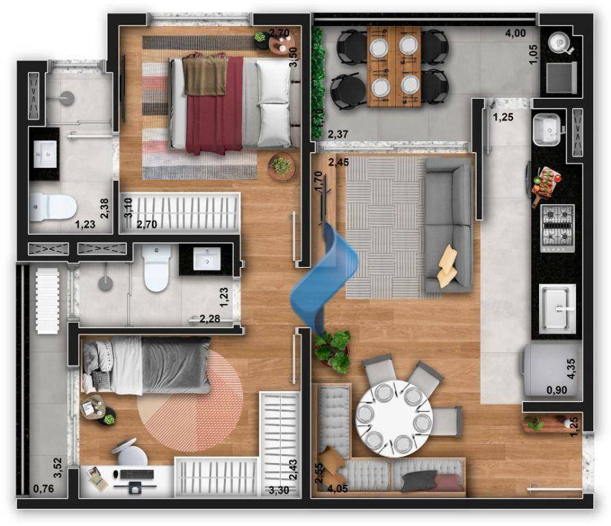 Apartamento à venda com 2 quartos, 52m² - Foto 4