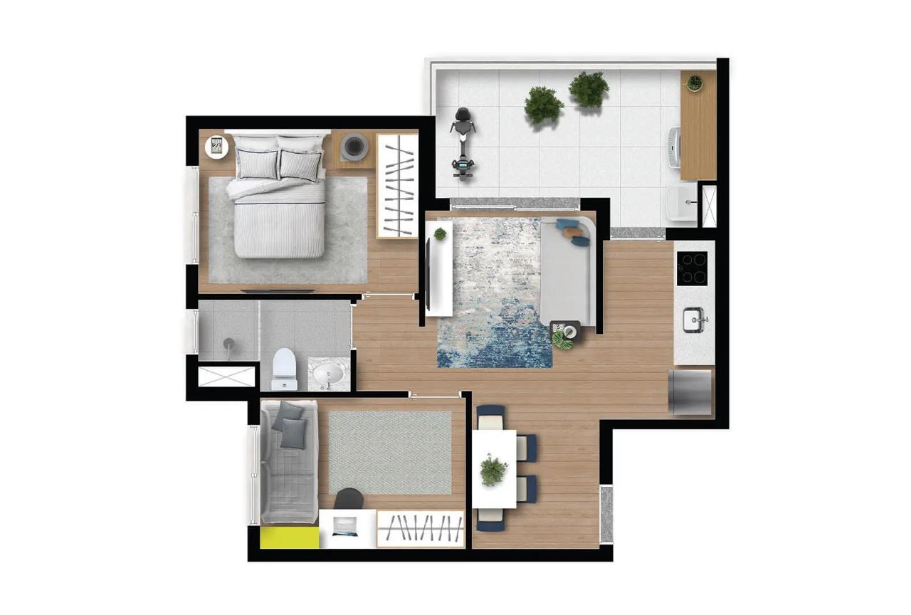 Apartamento à venda com 2 quartos, 50m² - Foto 2