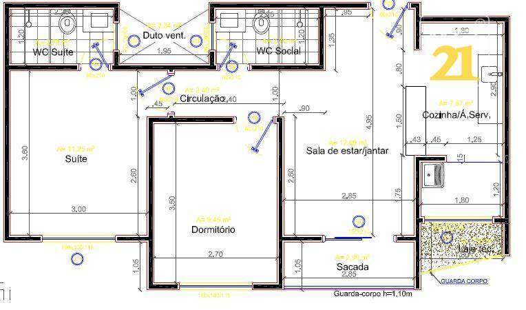 Apartamento à venda com 2 quartos, 61m² - Foto 2