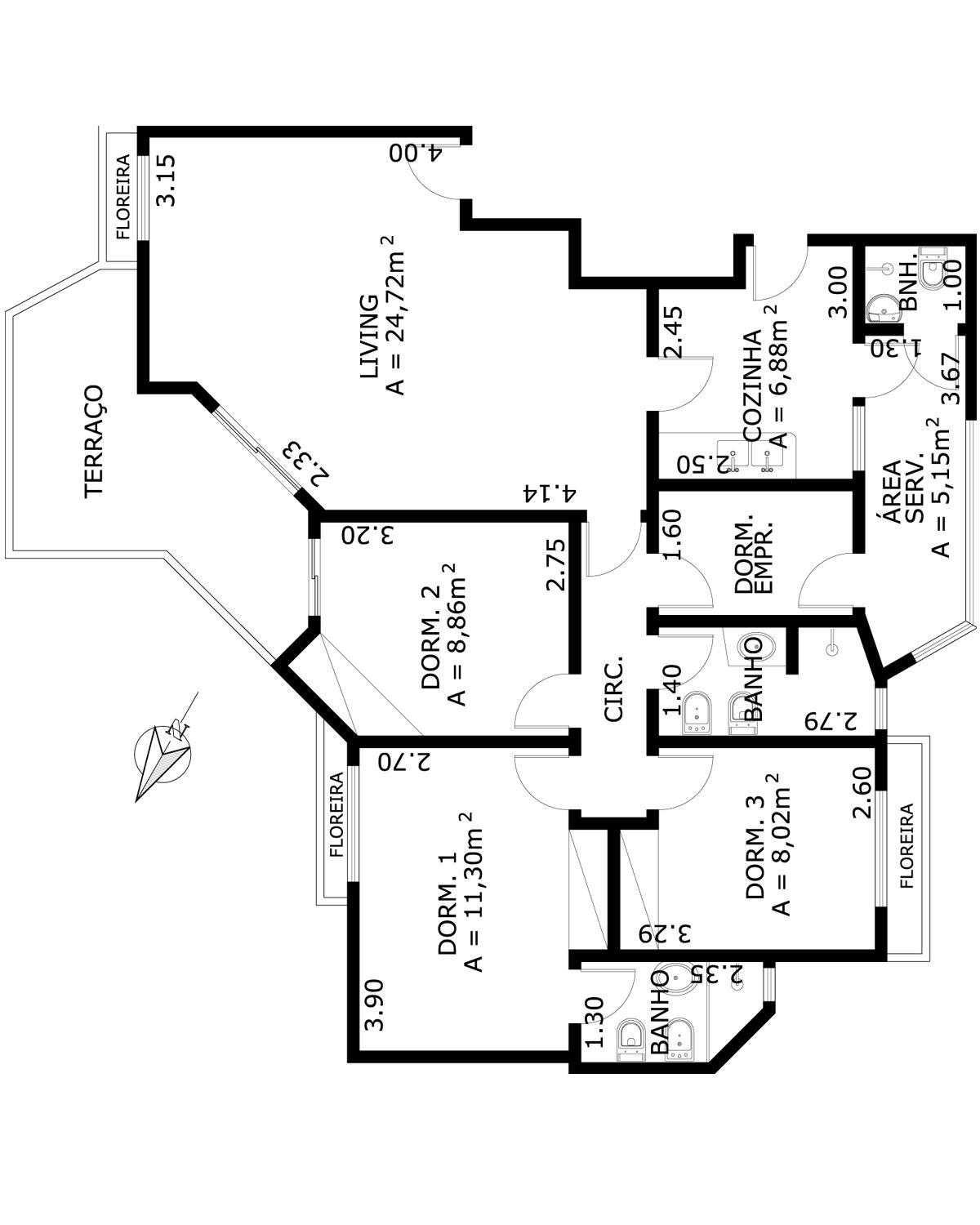 Apartamento à venda com 3 quartos, 106m² - Foto 2