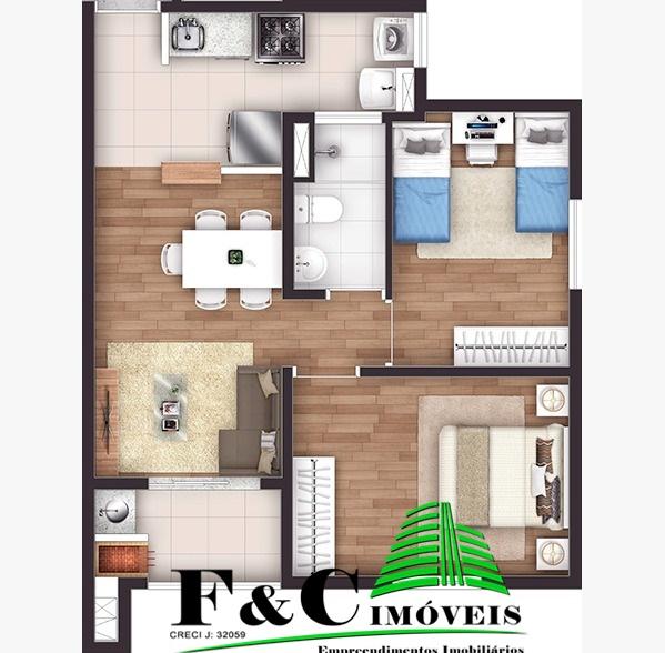 Apartamento à venda com 2 quartos, 51m² - Foto 9