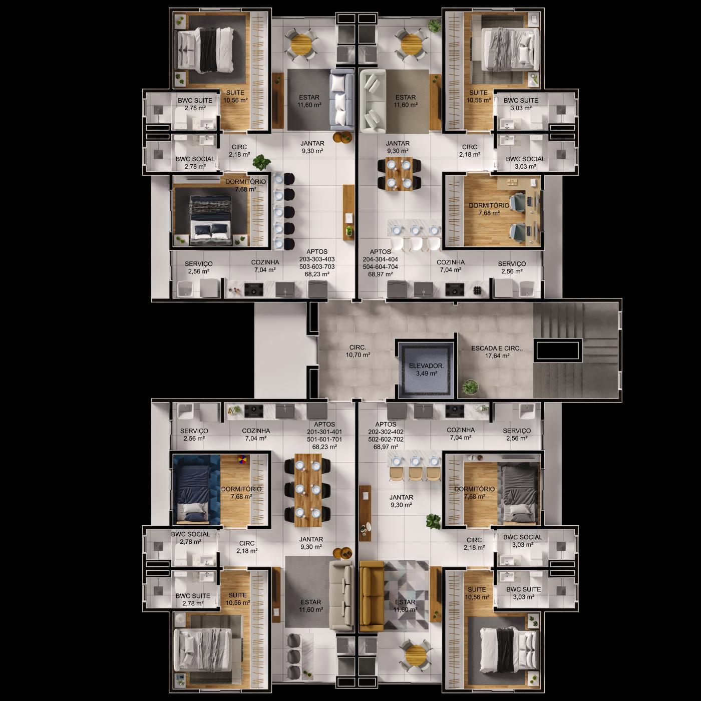 Apartamento à venda com 2 quartos, 68m² - Foto 8