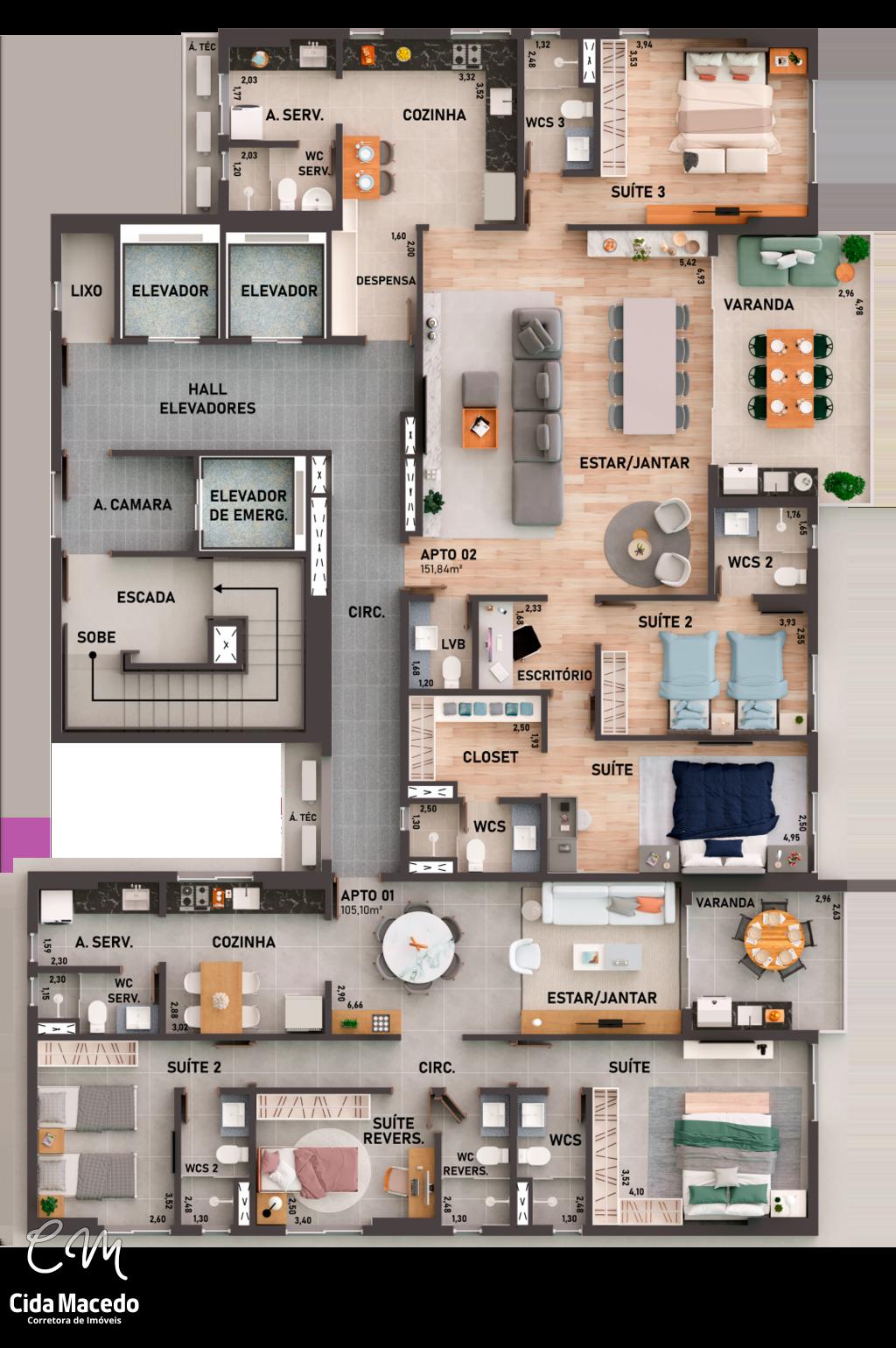 Apartamento à venda com 3 quartos, 151m² - Foto 29