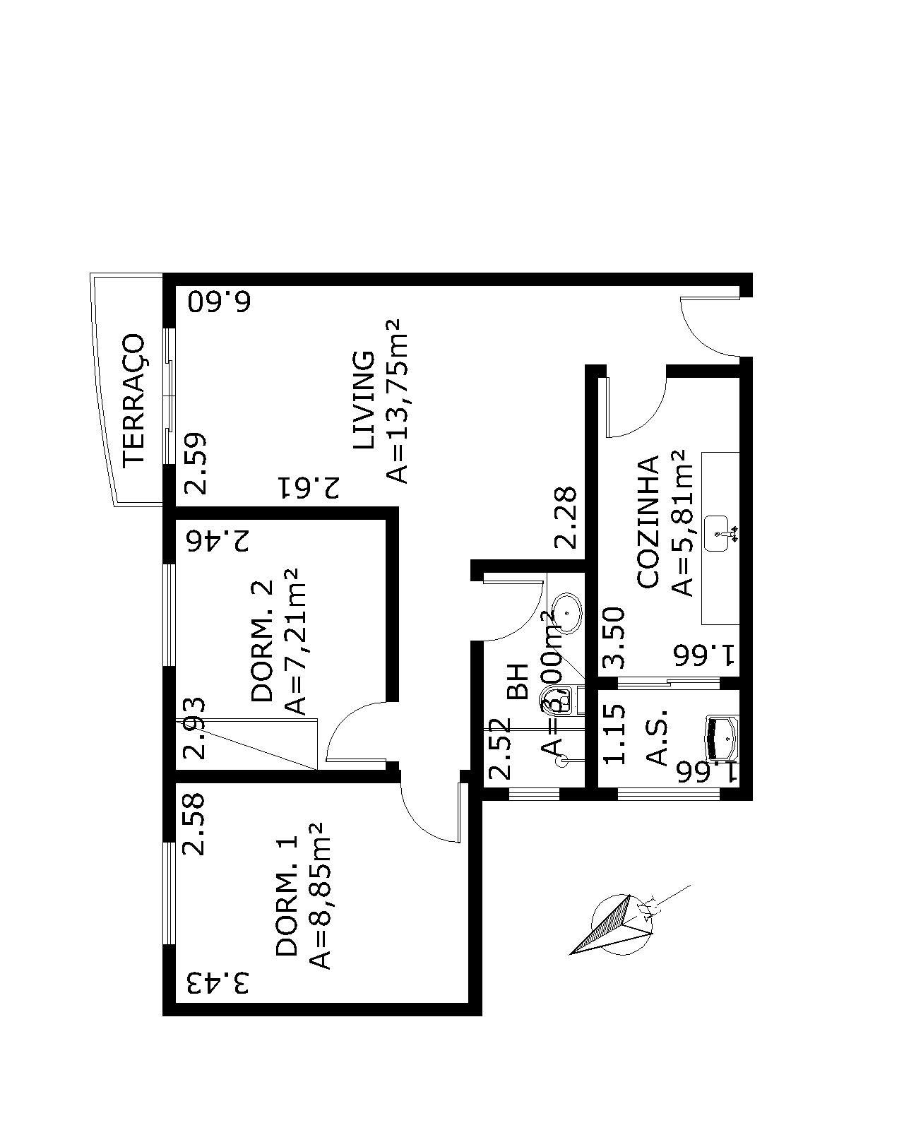 Apartamento à venda com 2 quartos, 52m² - Foto 3