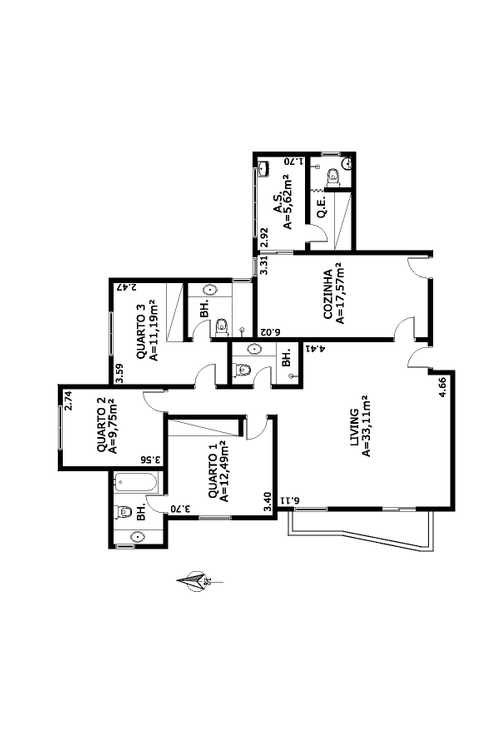 Apartamento à venda com 3 quartos, 135m² - Foto 3