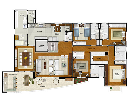 Apartamento à venda com 3 quartos, 186m² - Foto 3