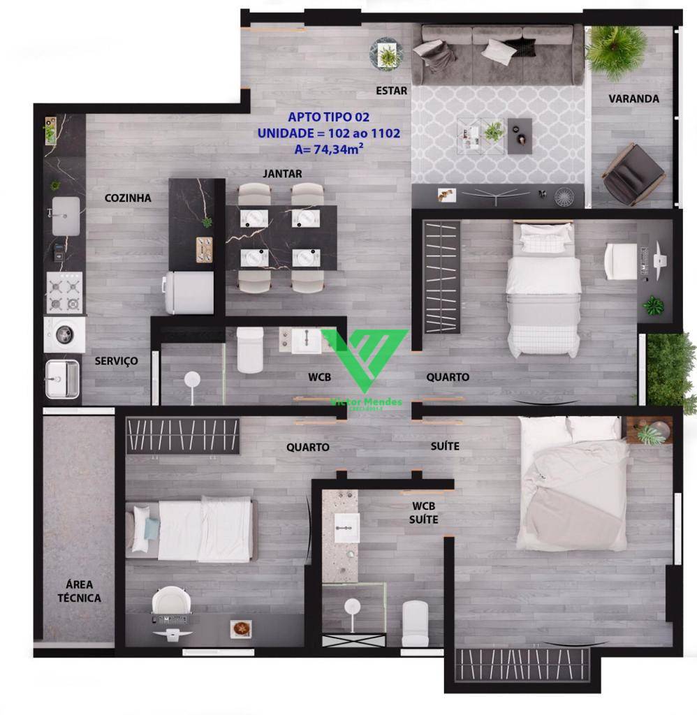 Apartamento à venda com 3 quartos, 78m² - Foto 27