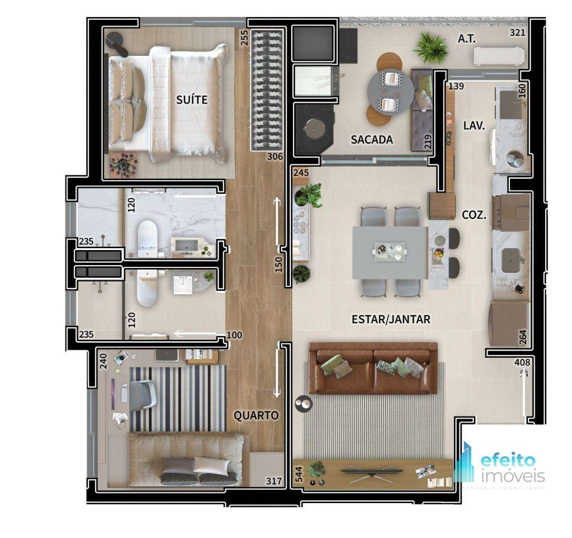 Apartamento à venda com 2 quartos, 62m² - Foto 4