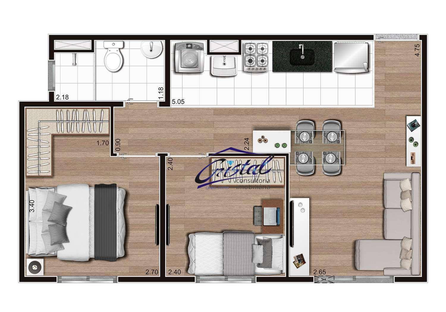 Apartamento, 2 quartos, 40 m² - Foto 11