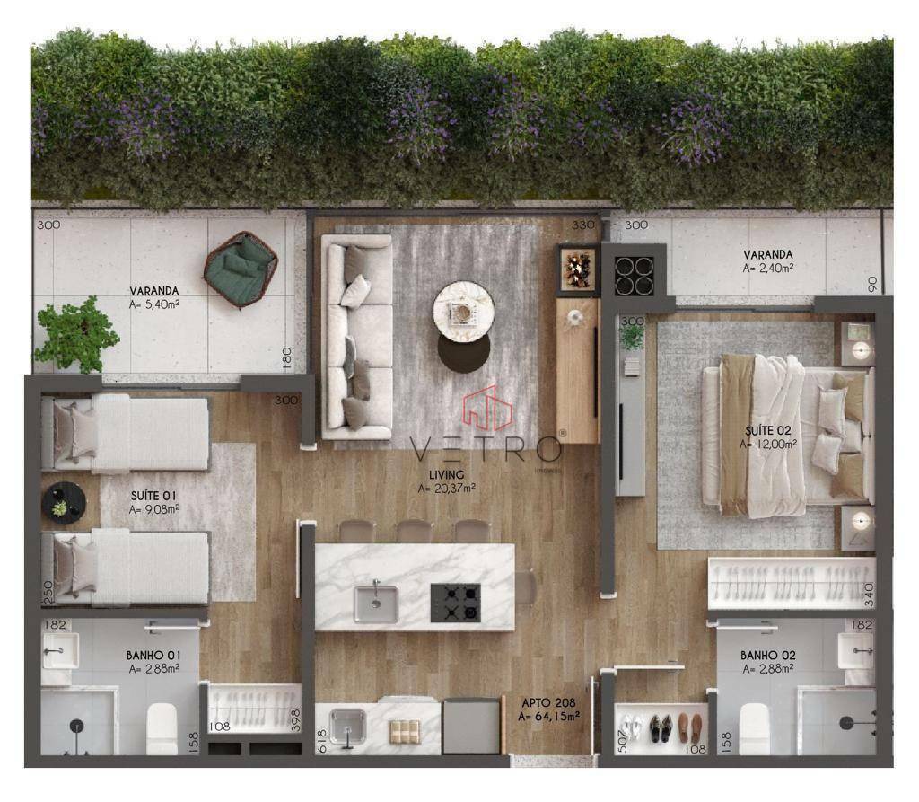 Apartamento à venda com 2 quartos, 64m² - Foto 6