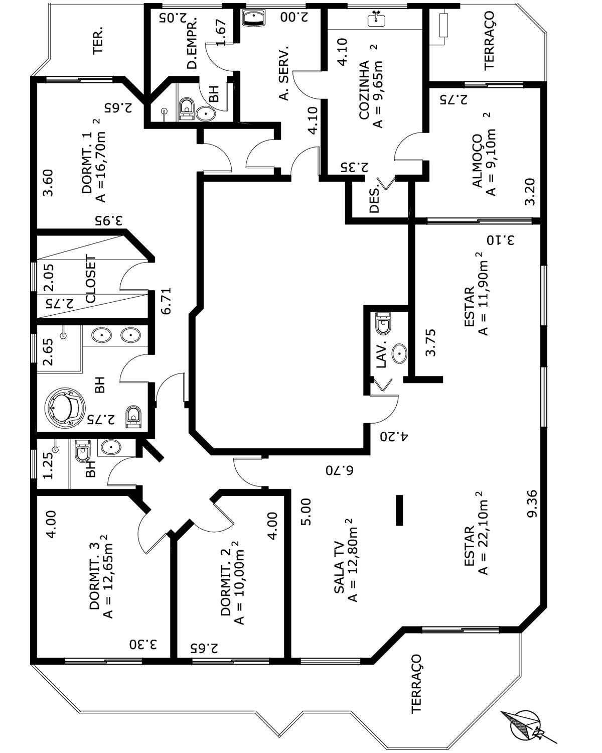 Apartamento à venda com 3 quartos, 226m² - Foto 3