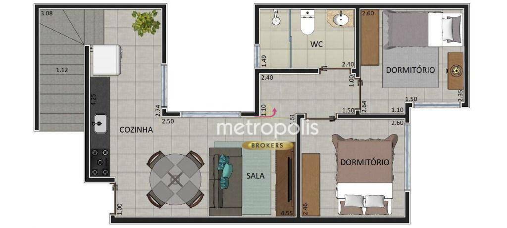 Cobertura à venda com 2 quartos, 115m² - Foto 3