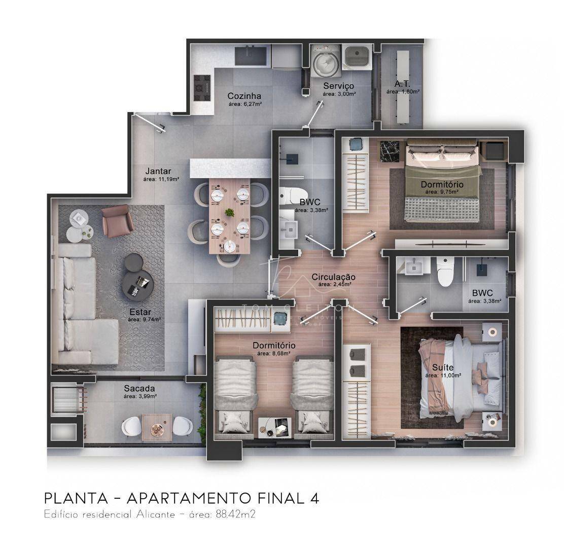 Apartamento, 2 quartos, 88 m² - Foto 7