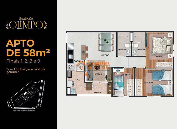 Apartamento à venda com 3 quartos, 58m² - Foto 17