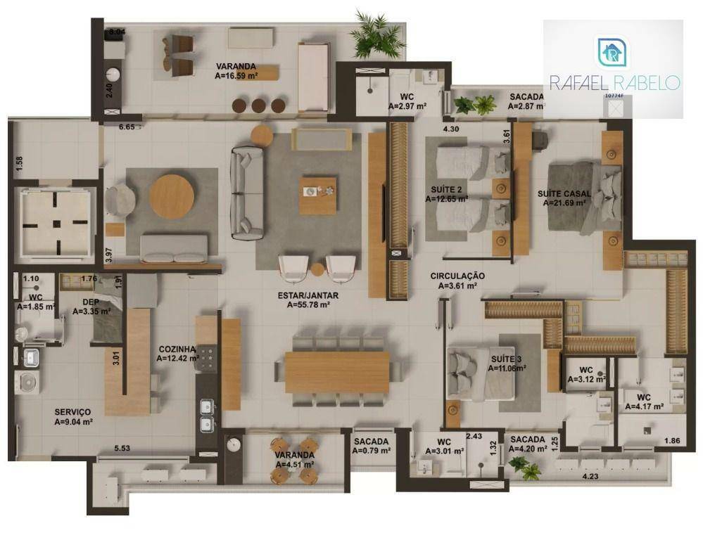 Apartamento à venda com 4 quartos, 209m² - Foto 13