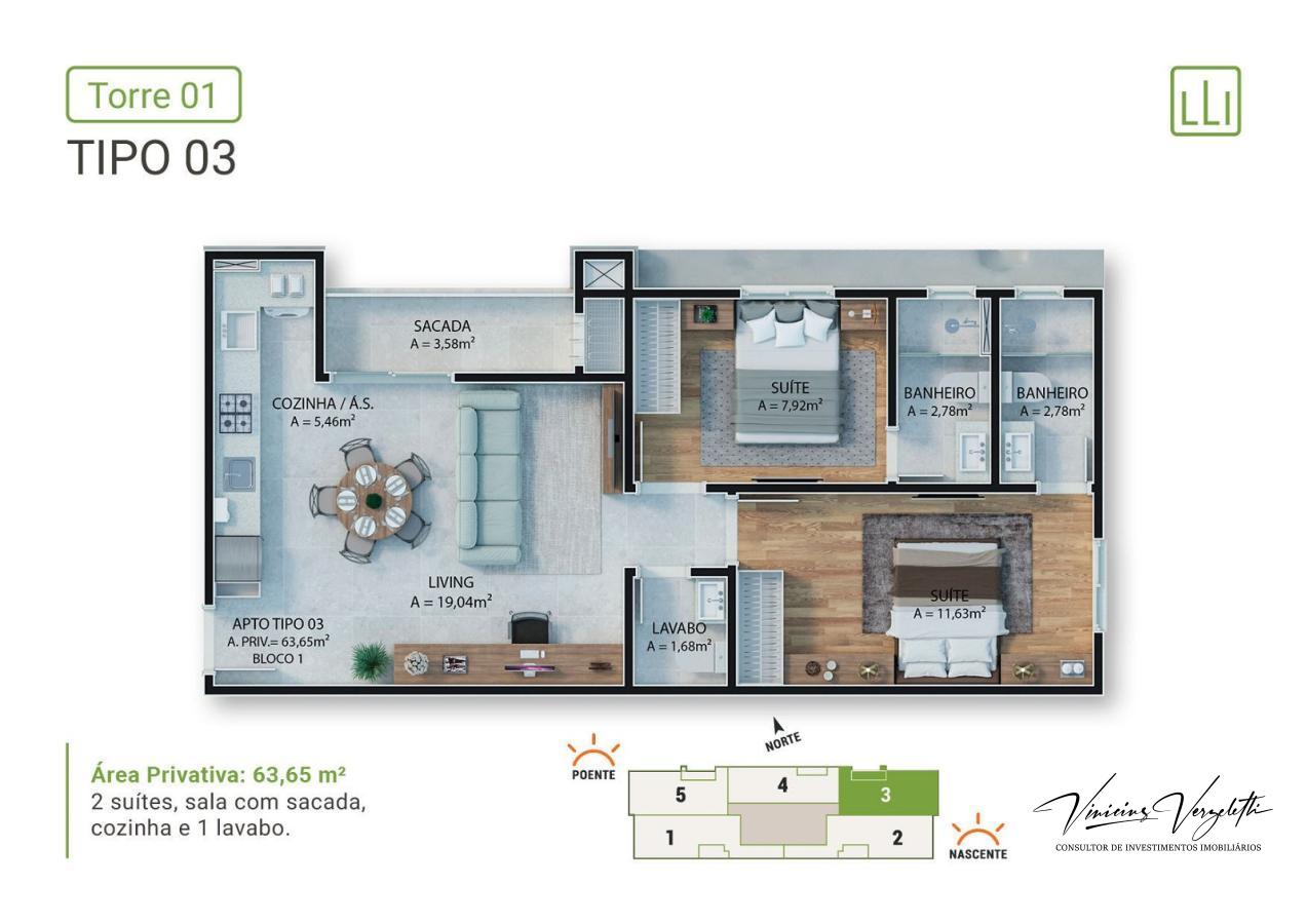 Apartamento à venda com 2 quartos, 69m² - Foto 17